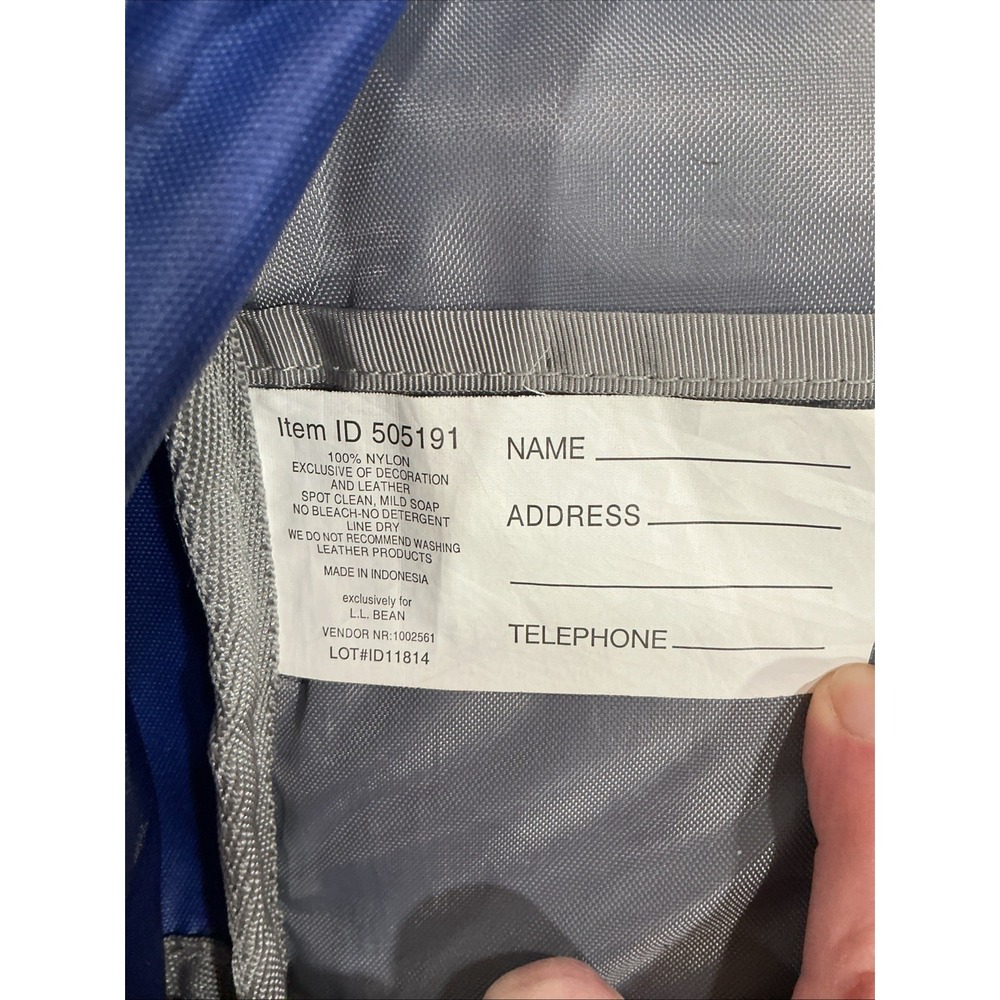 L.L. Bean Delux Book Backpack, 37L, Royal Blue, School, Travel, Work, XQ505191 - Picture 10 of 10